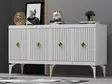 Konsolbord Hanah Home Midas Vit Guld Spånskiva 150x79x40 cm - Byråer och skåp - 8683742835806 - 3