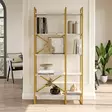 Bokhylla Hanah Home Vg4 Ge Vit Marmormönster Spånskiva 87,5x175x30 cm - Bokhyllor - 8683743451586 - 3
