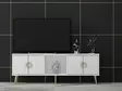 TV-bänk Hanah Home Cey Vit Spånskiva 120x30x45 cm - TV-bänkar - 8683742102236 - 2