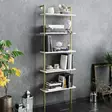 Bokhylla Hanah Home Paula Vit Guld Spånskiva 60x174x22 cm - Bokhyllor - 8681875920956 - 2