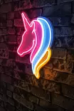 Väggdekor Plast Led Wallity Unicorn Vit Blå Gul Plast 30x40 cm - Ljussmycken och ljusfigurer - 8683743970506 - 3