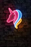 Väggdekor Plast Led Wallity Unicorn Vit Blå Gul Plast 30x40 cm - Ljussmycken och ljusfigurer - 8683743970506 - 4