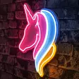 Väggdekor Plast Led Wallity Unicorn Vit Blå Gul Plast 30x40 cm - Ljussmycken och ljusfigurer - 8683743970506 - 2