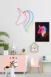 Väggdekor Plast Led Wallity Unicorn Vit Blå Gul Plast 30x40 cm - Ljussmycken och ljusfigurer - 8683743970506 - 5