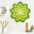 Väggdekor Trä Wallity Daisy Grön Vit MDF 44x44 cm - Dekorationer, prydnadsföremål - 8683342206716 - 2