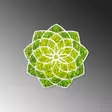 Väggdekor Trä Wallity Daisy Grön Vit MDF 44x44 cm - Dekorationer, prydnadsföremål - 8683342206716 - 5