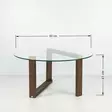 Soffbord Hanah Home Yuvarlak Cam Orta Sehpa S300 Valnöt Massivt Trä Härdat Glas 80x41x80 cm - Soffor - 8682870558526 - 10