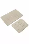 Badrumsmatta Set Mijölnir Krämvit 100% Polypropylen Halkfri 50x80 cm & 40x50 cm - Badrumsmattor och våtrumsmattor - 8684283873296 - 1