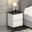 Sängbord Hanah Home Imaj Vit Marmormönster Spånskiva 40x60x35 cm - Nattduksbord - 8683742131236 - 5
