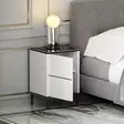 Sängbord Hanah Home Imaj Vit Marmormönster Spånskiva 40x60x35 cm - Nattduksbord - 8683742131236 - 8