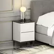 Sängbord Hanah Home Imaj Vit Marmormönster Spånskiva 40x60x35 cm - Nattduksbord - 8683742131236 - 4