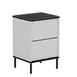 Sängbord Hanah Home Imaj Vit Marmormönster Spånskiva 40x60x35 cm - Nattduksbord - 8683742131236 - 1