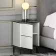 Sängbord Hanah Home Imaj Vit Marmormönster Spånskiva 40x60x35 cm - Nattduksbord - 8683742131236 - 6