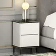 Sängbord Hanah Home Imaj Vit Marmormönster Spånskiva 40x60x35 cm - Nattduksbord - 8683742131236 - 2
