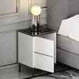 Sängbord Hanah Home Imaj Vit Marmormönster Spånskiva 40x60x35 cm - Nattduksbord - 8683742131236 - 9