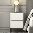 Sängbord Hanah Home Imaj Vit Marmormönster Spånskiva 40x60x35 cm - Nattduksbord - 8683742131236 - 3