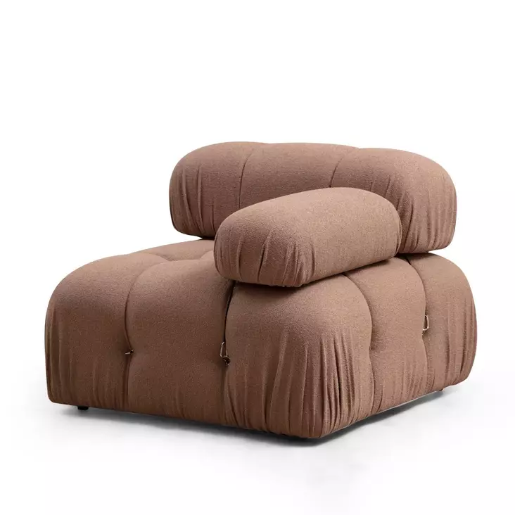 Fåtölj Atelier del Sofa Bubble 1R Brun Bouclé Polyester 95x95x75 cm - Soffor - 8683743323876 - 1