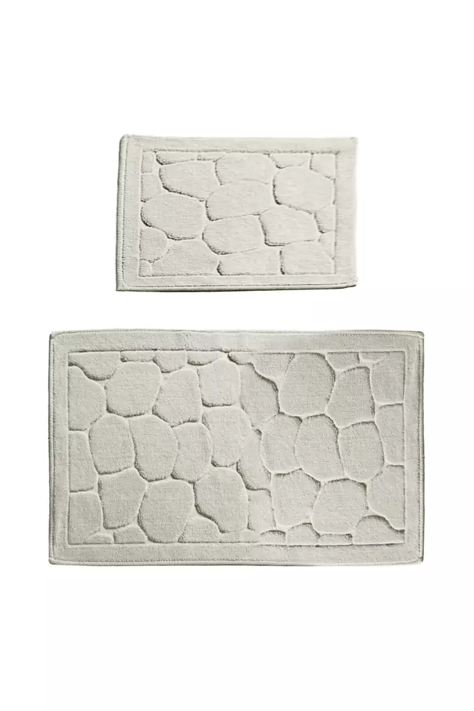 Badrumsmatta Set Mijölnir Flerfärgad 100% Bomull Antibakteriell Halkfri 50x60 cm & 60x100 cm - Badrumsmattor och våtrumsmattor - 8681875279566 - 1
