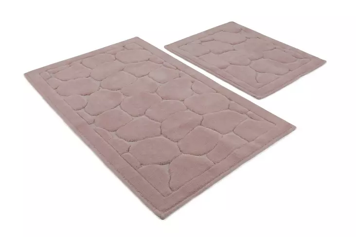 Badrumsmatta Set Mijölnir Flerfärgad 100% Bomull Antibakteriell Halkfri 50x60 cm & 60x100 cm - Badrumsmattor och våtrumsmattor - 8681875272376 - 1