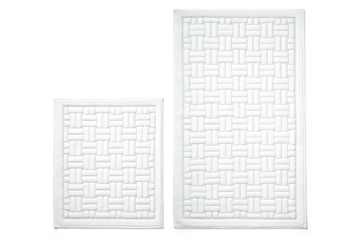 Badrumsmatta Set Mijölnir Krämvit 100% Bomull Halkfri Maskintvättbar 50x60 cm & 60x100 cm - Badrumsmattor och våtrumsmattor - 8682870189706 - 1