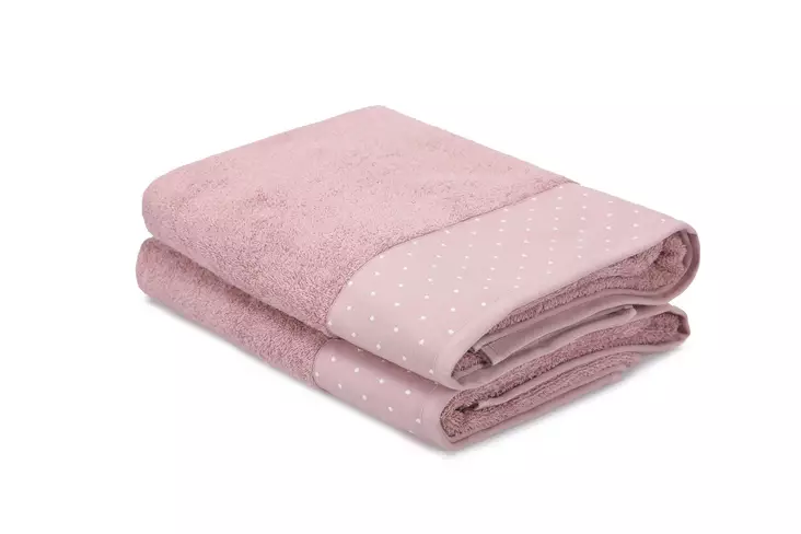 Badtowel Set Mijölnir Dammig Ros Vit 100% Bomull 70x140 cm & 70x140 cm - Handdukar - 8681181305096 - 1