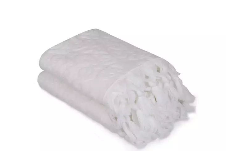 Tvätthandduk Set Mijölnir Vit 100% Bomull 50x90 cm & 50x90 cm - Handdukar - 8681875118636 - 1