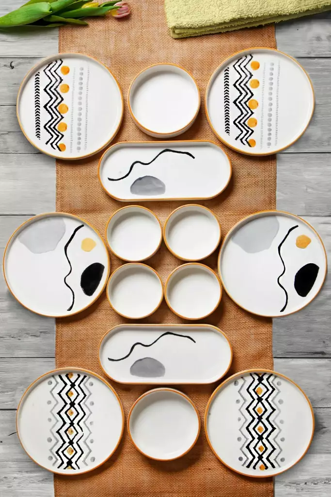 Frukostset Hermia Flerfärgad Keramik 14 Delar - Serveringsfat - 8684282833116 - 1