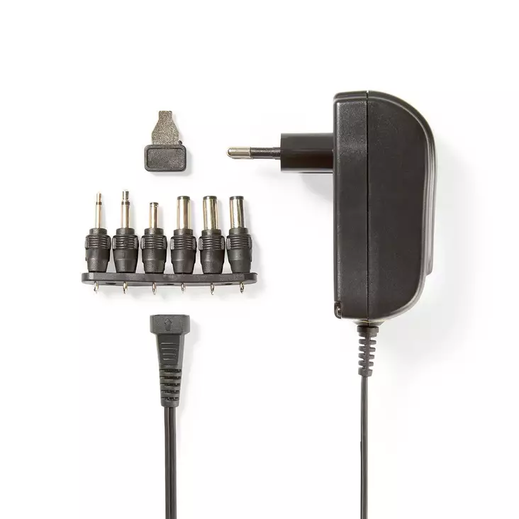 Universal nätadapter | 18 W | 3 - 12 V DC | 1.80 m | 1.5 / 2.1 A | 6 plug(s) | Svart - Allmänna strömförsörjningar och adaptrar - 5412810267156 - 1