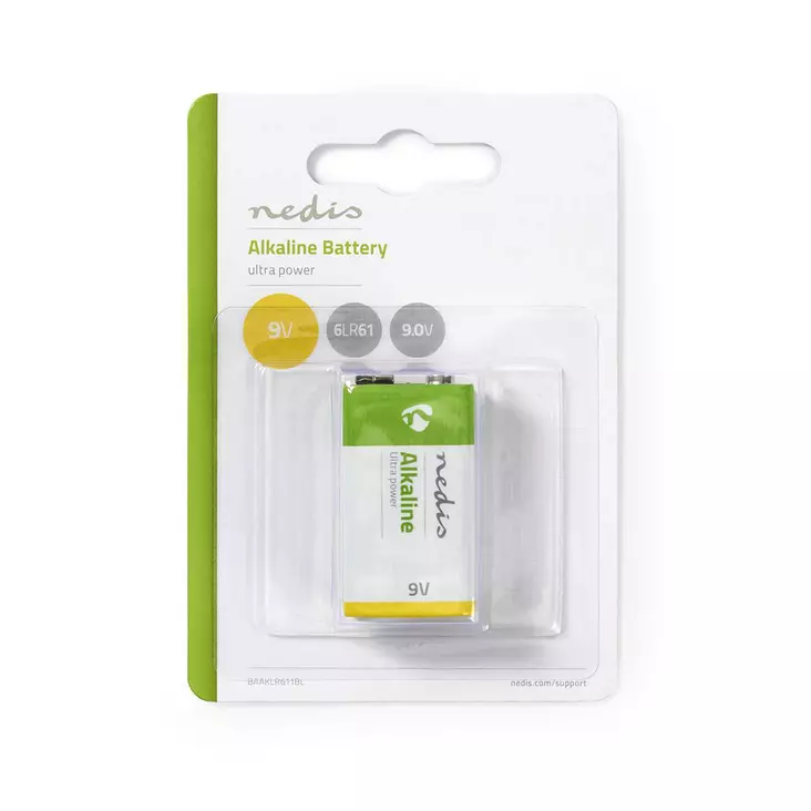 Alkaline batteri 9V | 6LR61 | 1-Pack - Alkaliska batterier - 5412810266906 - 1