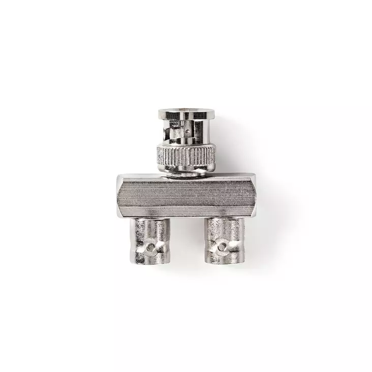 BNC Adapter | BNC Hane | 2x BNC Hona | Nickelplaterad | 50 Ohm | Splitter | Metall | Silver | 10 st. | Plastpåse - Videoadaptrar - 5412810298556 - 1