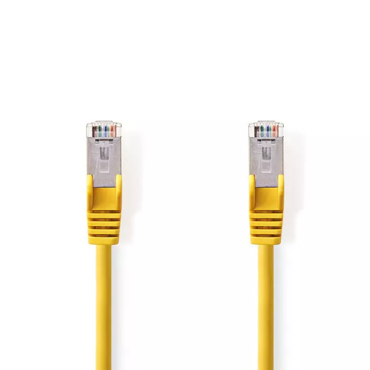 CAT5e nätverkskabel | SF/UTP | RJ45 hane | RJ45 hane | 5.00 m | Rund | PVC | Gul | Plastpåse - Dator och nätverk - 5412810276806 - 1