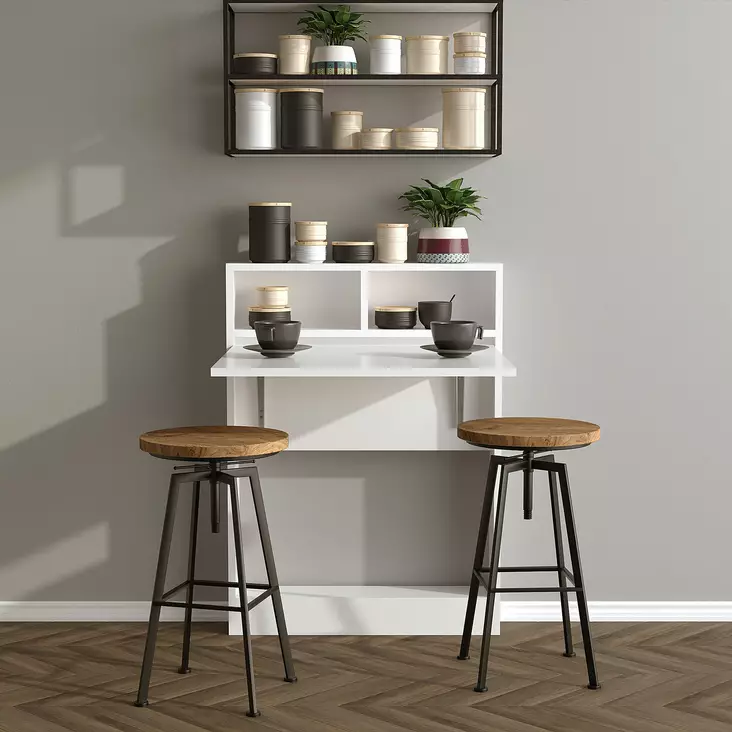 Fällbart Bord Hanah Home Bracked Vit Spånskiva 70x96x15 cm - Bord - 8681875187076 - 1