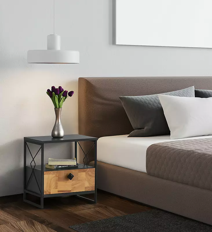Sängbord Hanah Home Altunizade Antracit Spånskiva 45x50x41 cm - Nattduksbord - 8682870956216 - 1