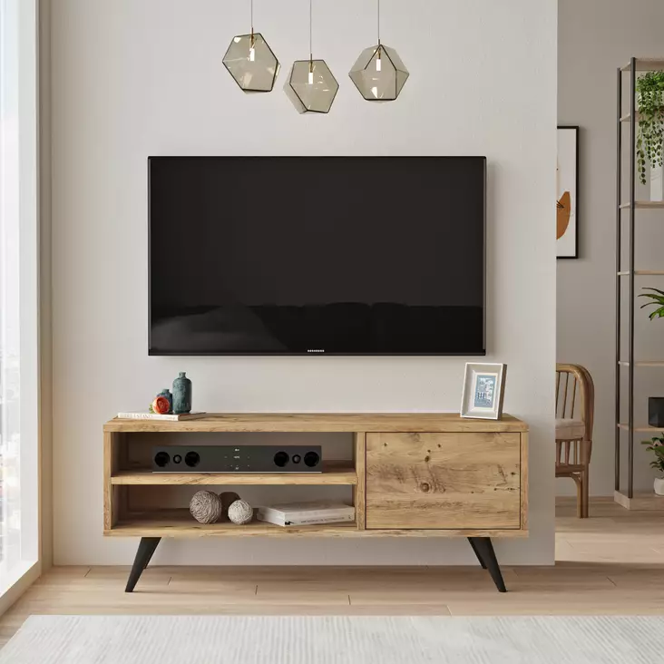 TV-bänk Hanah Home Cd1-A Furu Spånskiva 110x44x40 cm - TV-bänkar - 8683342403566 - 1