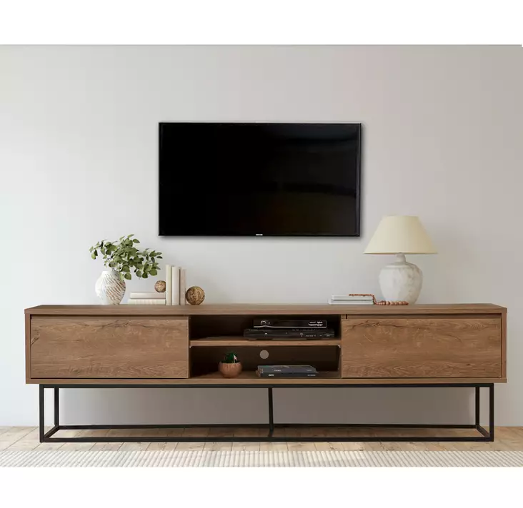 TV-bänk Hanah Home Rodez 180 Valnöt Spånskiva 180x50x40 cm - TV-bänkar - 8682870773516 - 1