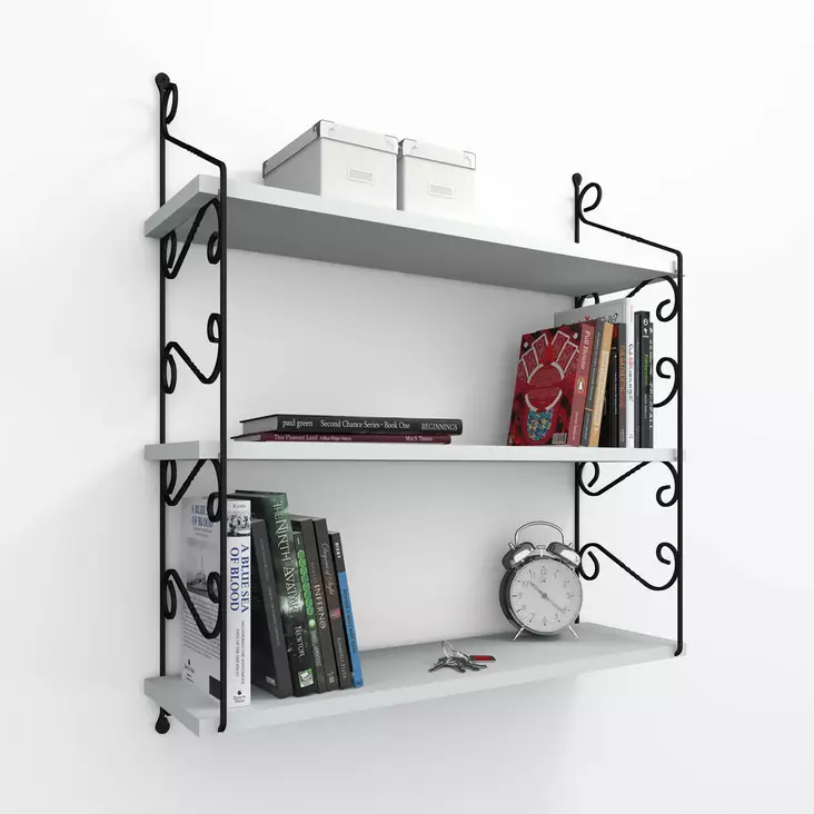 Vägghylla Hanah Home Seramoni 3'lü Vit Spånskiva 72x81x20 cm - Vägghyllor - 8681181789056 - 1