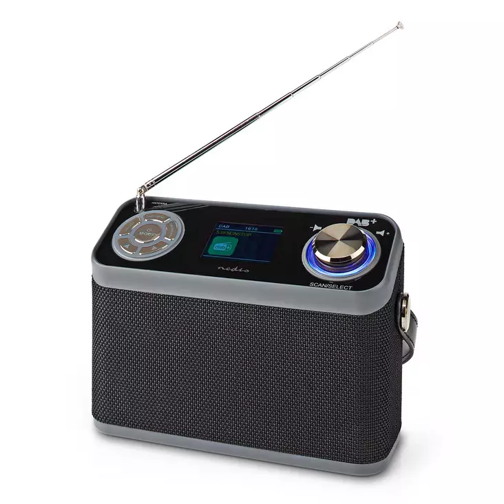 DAB+ Radio | Bordsdesign | DAB+ / FM | 2.40 " | Färgskärm | Batteridriven / Strömadapter | Digital | 24 W | Bluetooth® | Hörlursuttag | Väckarklocka | Sov timer | IP20 | Handtag | Svart - Radioapparater - 5412810411436 - 1