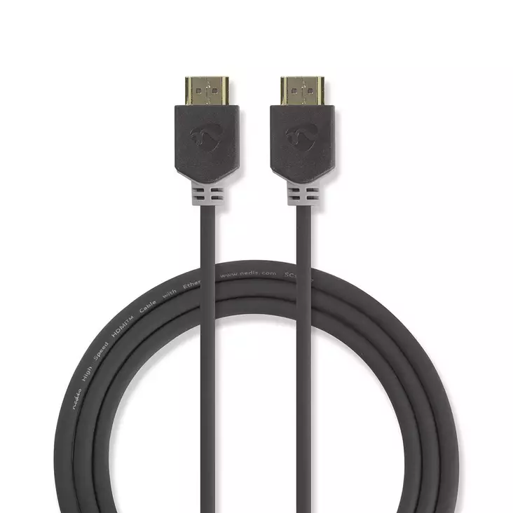 High Speed HDMI kabel med Ethernet | HDMI Kontakt | HDMI Kontakt | 4K@60Hz | ARC | 18 Gbps | 3.00 m | Rund | PVC | Antracit | Låda - HDMI-kablar - 5412810264476 - 1