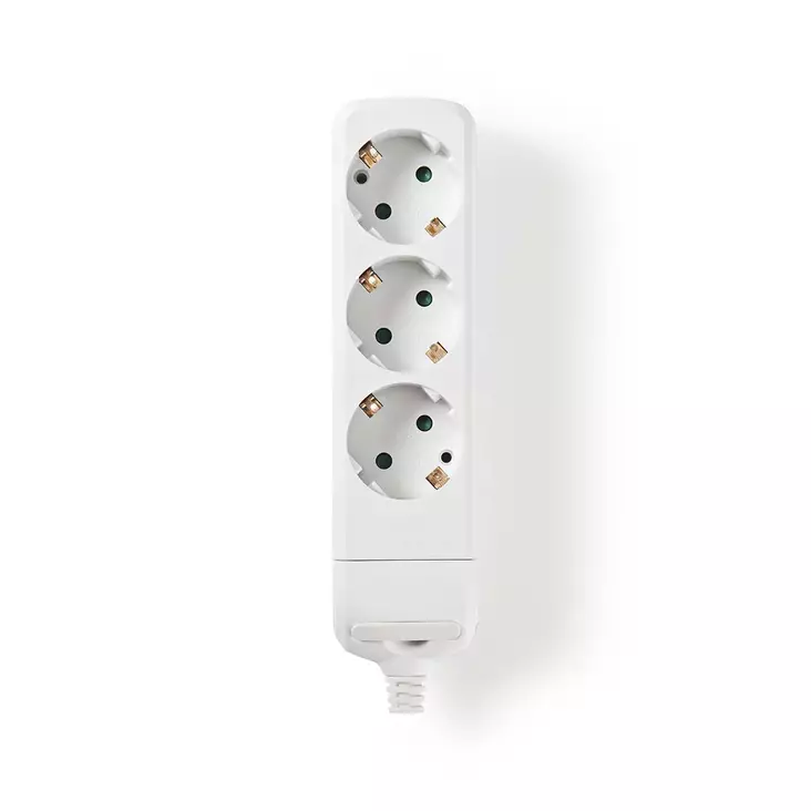 Gren kontakt | Jordad kontakt / Typ F (CEE 7/7) | 3-vägs | 3680 W | 16 A | Vit - Förlängningskablar - 5412810290536 - 1