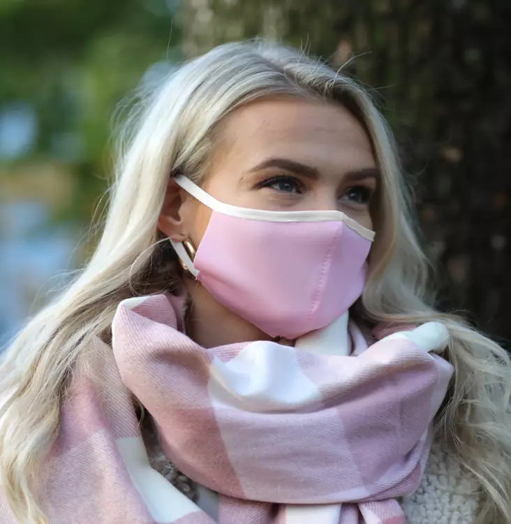 Kangasmaski roosa/valkoinen 5-kpl - Munskydd och ansiktsmasker - 6438426024296 - 1