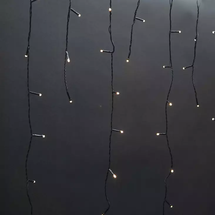 Dekorativa Istapps ljus | 180 LED's | Varm Vit | 5.90 m | Ljuseffekter: 7 | Strömadapter - Ljusslingor - 5412810407316 - 1