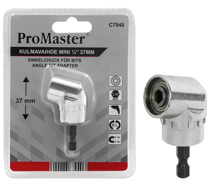 Vinkelchuck för bits 1/4" x 37mm - Borr och hålsågar - 6420286879406 - 1