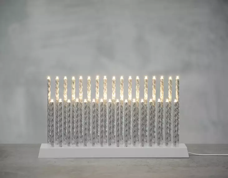 Kynttelikk=C3=B6 Pihla hopea 33 LED p=C3=A4=C3=A4kuva=20 - Ljusstakar - 6410413060876 - 1