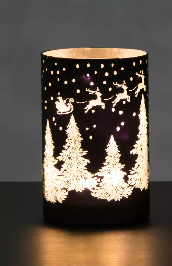 Lasikoriste led-valoilla kuusi - Ljussmycken och ljusfigurer - 6410413217096 - 1