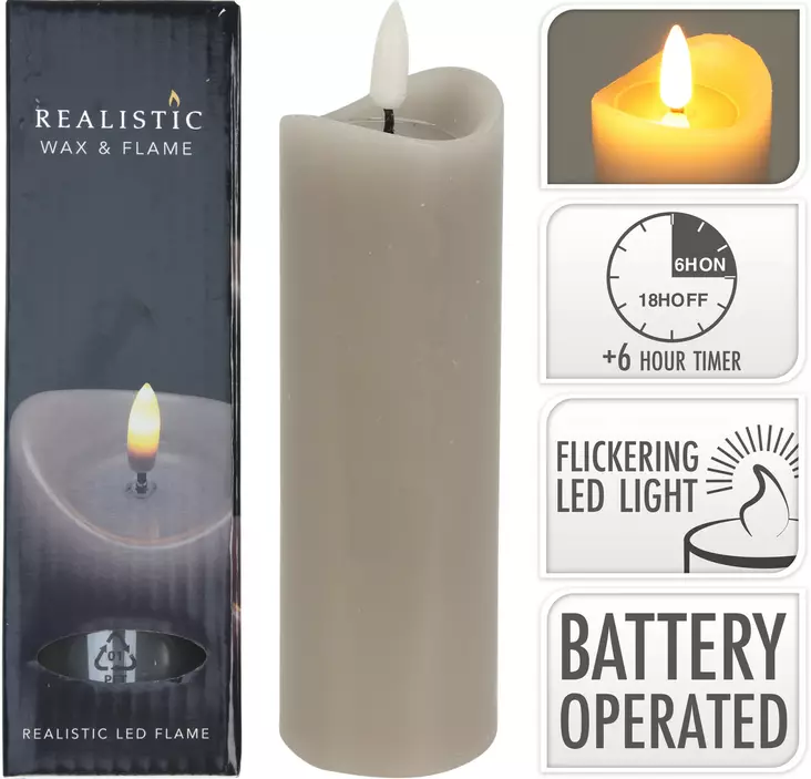 Led ljus 5x15cm grått - LED-ljus och lyktor - 8720573721226 - 1