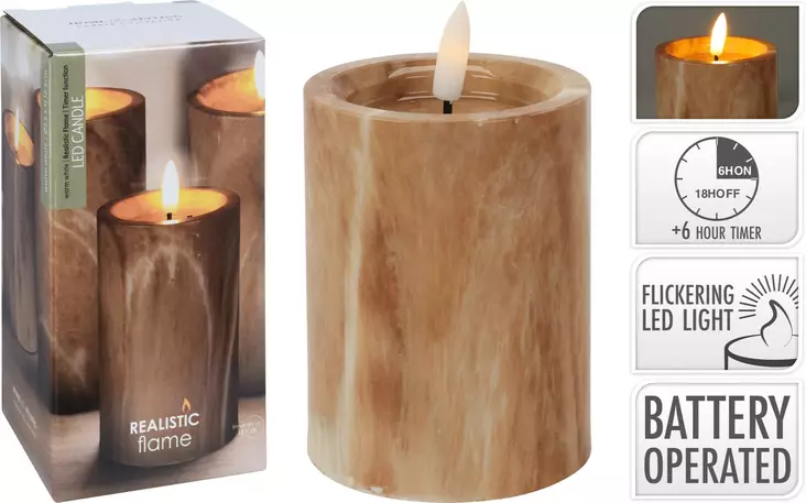 Led ljus marmor 7,5x10 cm - LED-ljus och lyktor - 8720573771436 - 1