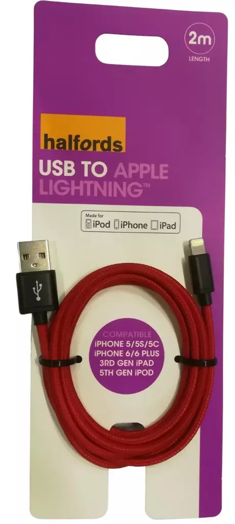 Lightning MFI kaaplei 2M musta/punainen p=C3=A4=C3=A4kuva=20 - Blixtkablar - 5054277277196 - 1