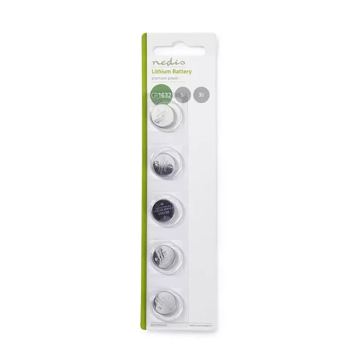 Lithium knappcellsbatteri CR1632 | 3 V DC | Förladdad | 5-Pack - Knapparbatterier - 5412810267026 - 1