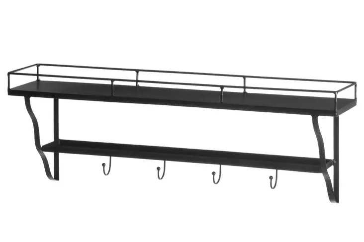 Metallihylly koukuilla 4Living - Hylla och klädhängare - 6410416073286 - 1