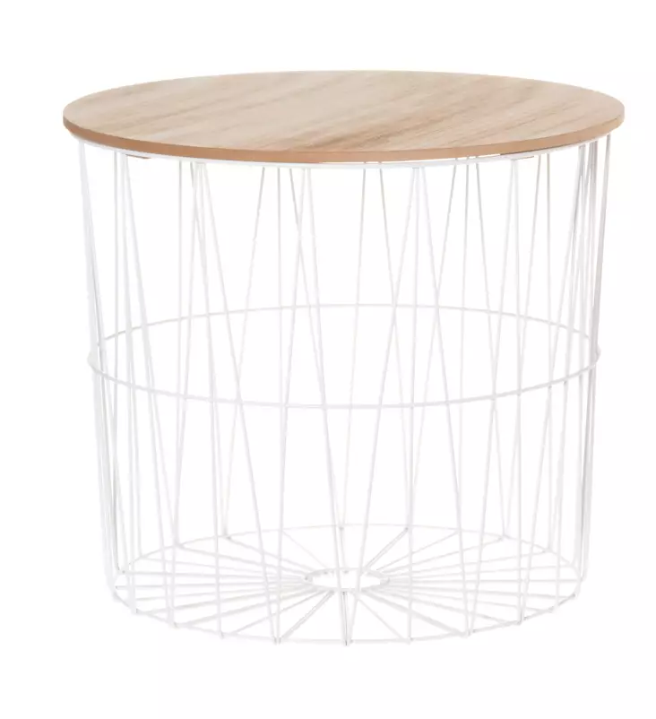 Metallikori py=C3=B6re=C3=A4 puukannella 47 cm - Förvaringslådor och korgar - 6410413203556 - 1